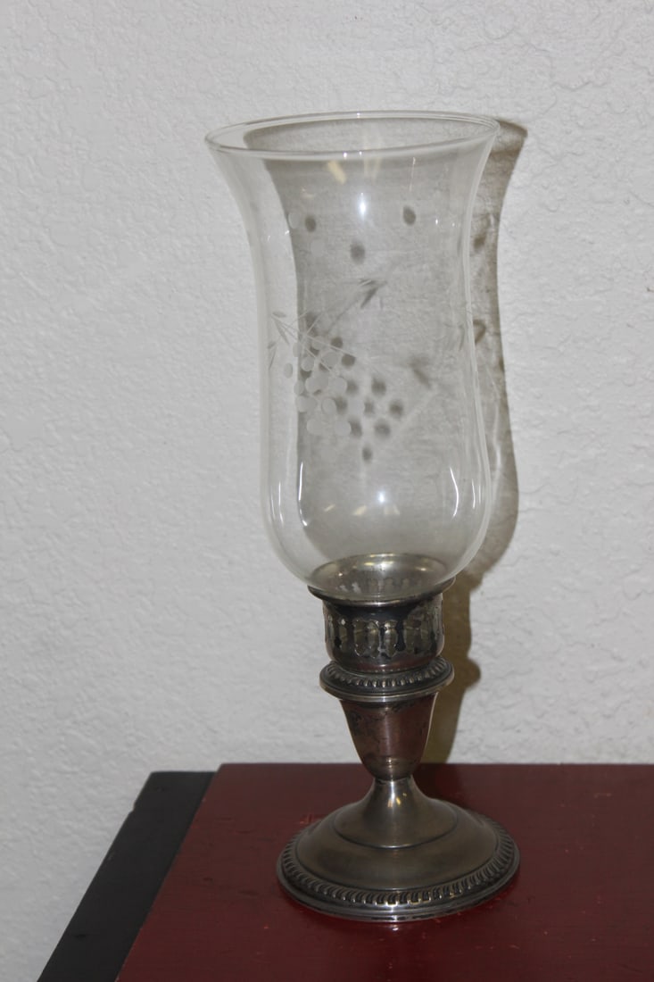 Weighted Sterling Hurricane Candle (1 of 6)