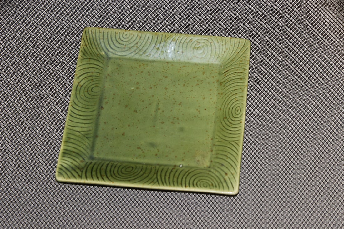 An Art Ceramic Square Plate: Modern design - 7" square