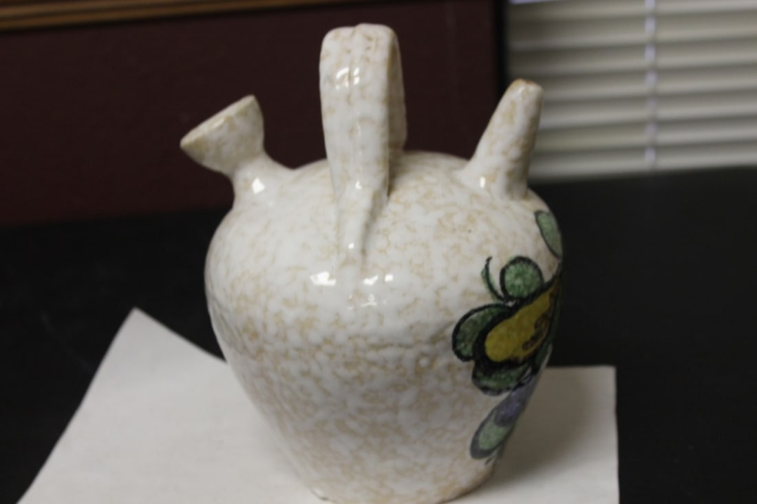 A Spanish Water Vessel - Botijo: ceramic construction - 9" tall