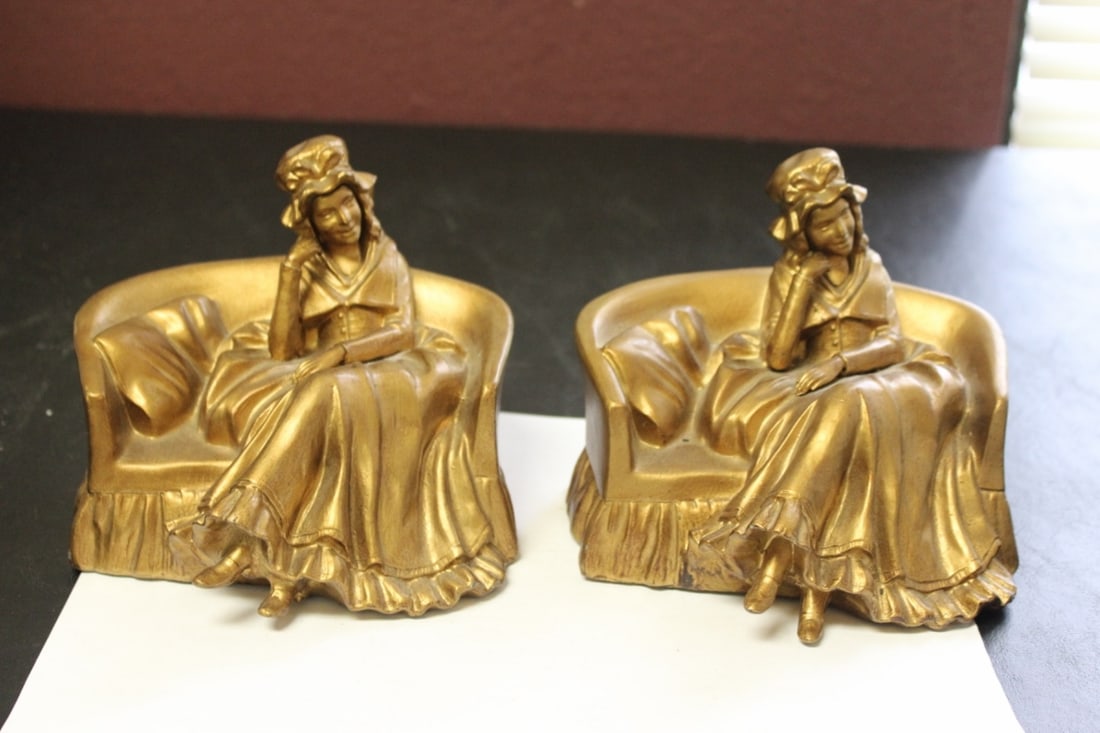 A Pair of Cast Iron? Book Ends: Possibly other metal - 5 3/4" long