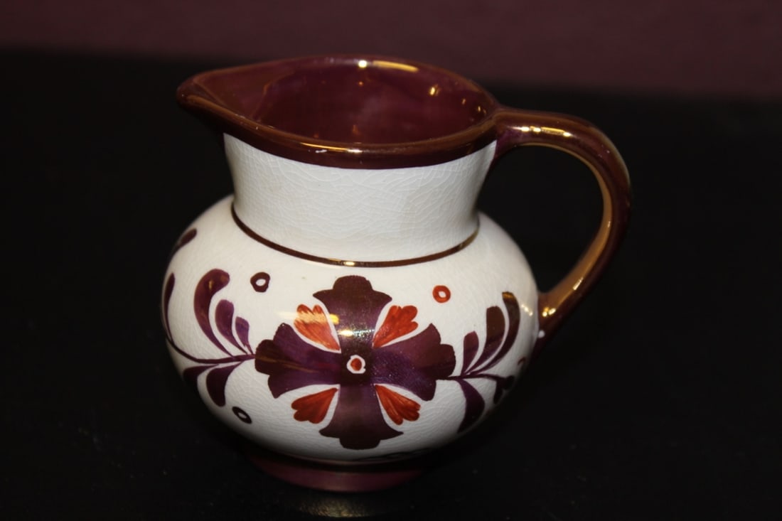 An Old Castle Copper Ceramic Luster Creamer: 2 7/8 inches tall