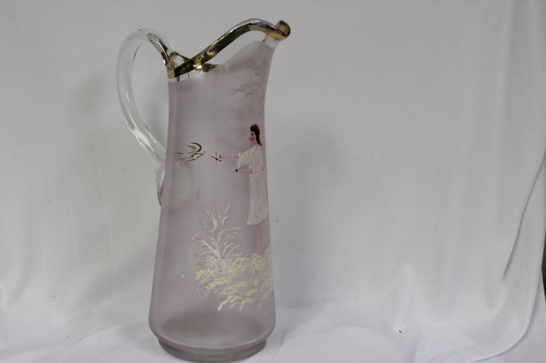 A Mary Gregory Pitcher: 11 1/2" tall