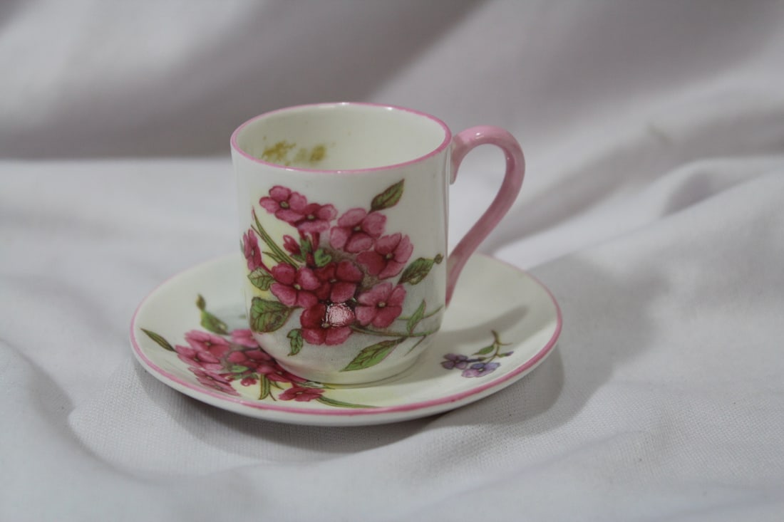 A Rare Miniature Shelley Cup and Saucer: cup= 1 3/4" tall - saucer= 3" in diameter