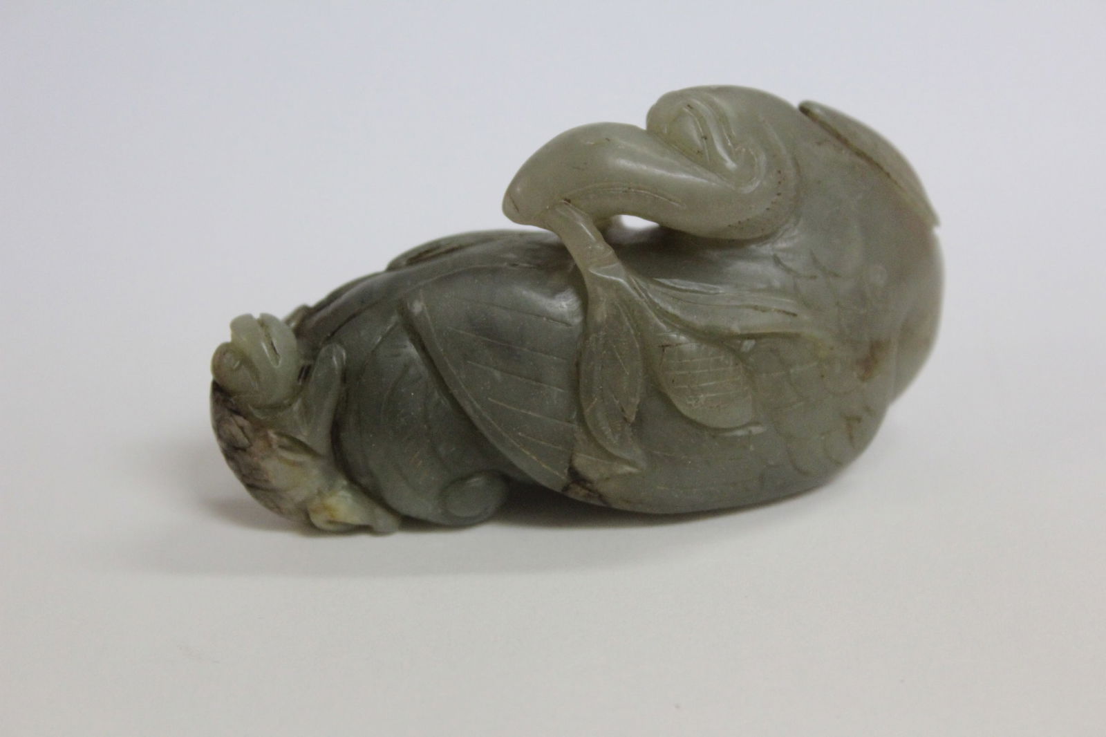Chinese Carved Jade Swan: 3 1/4" long.