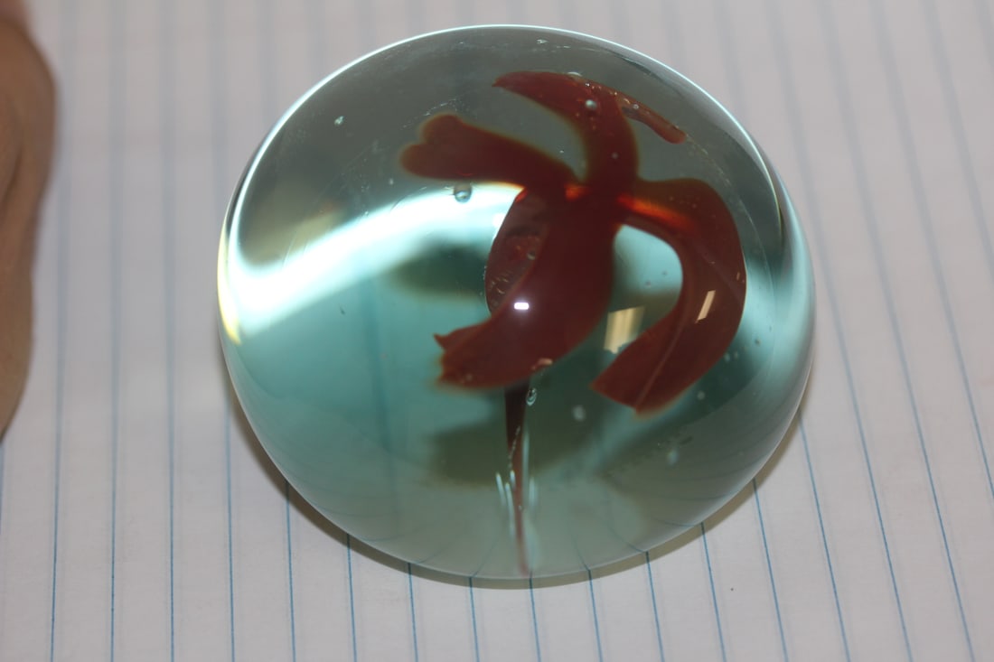 Art Glass Paperweight: 2 3/4" in diameter