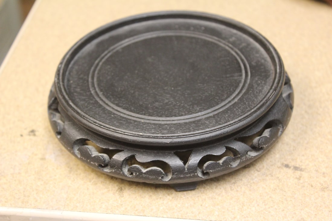 Vintage Chinese Carved Wooden Vase Stand (1 of 6)