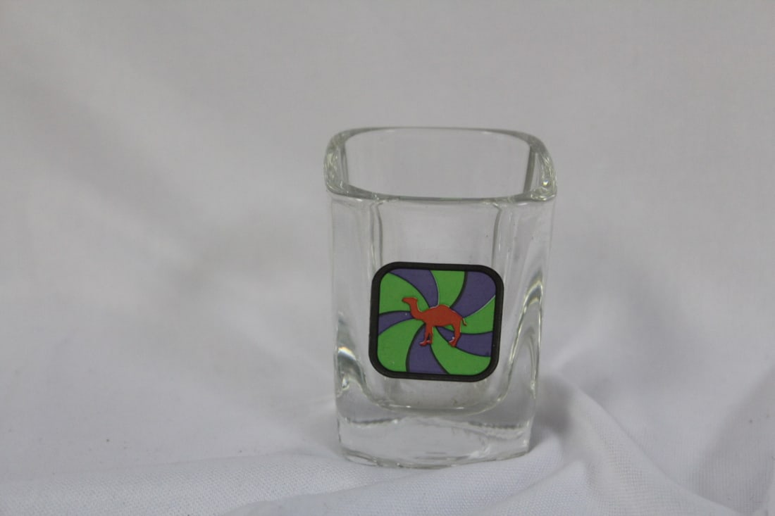 Camel Shot Glass: square shape - 2 1/2" tall