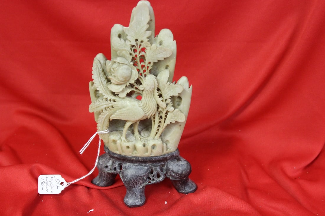 A Chinese Soap Stone: 8 inches tall