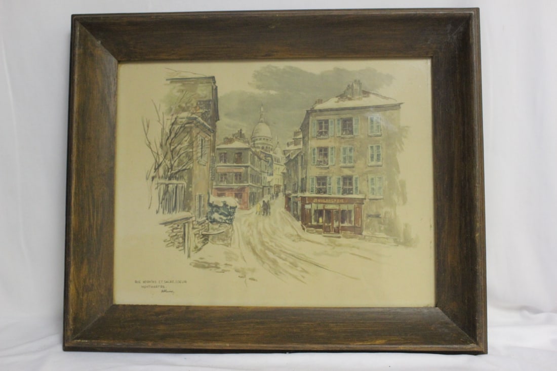 An Old Signed Print, Lithograph: plate signed - most likely 19th century - 17" x 14" in overall