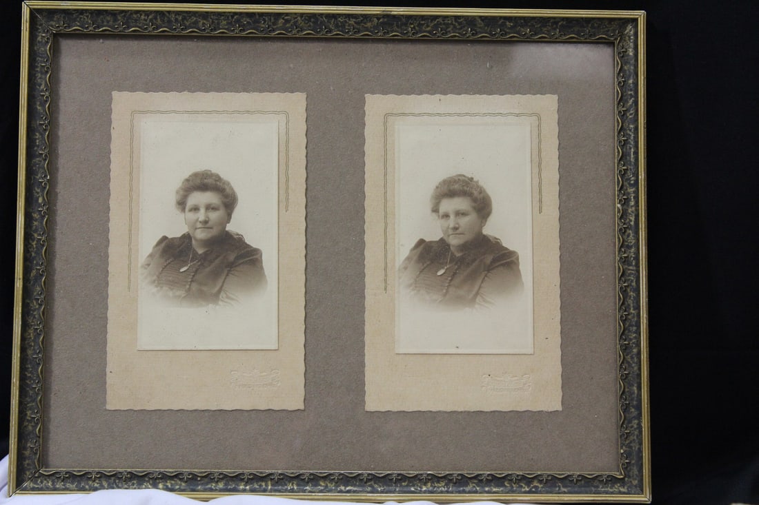 Lot of 2 Framed Black and White Photos: overall= 12 3/4" x 10 1/4"