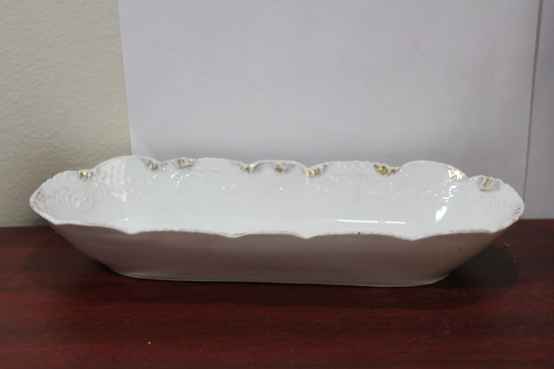 A Large Vegetable Dish: please note: hairline - 12 1/4" in diameter