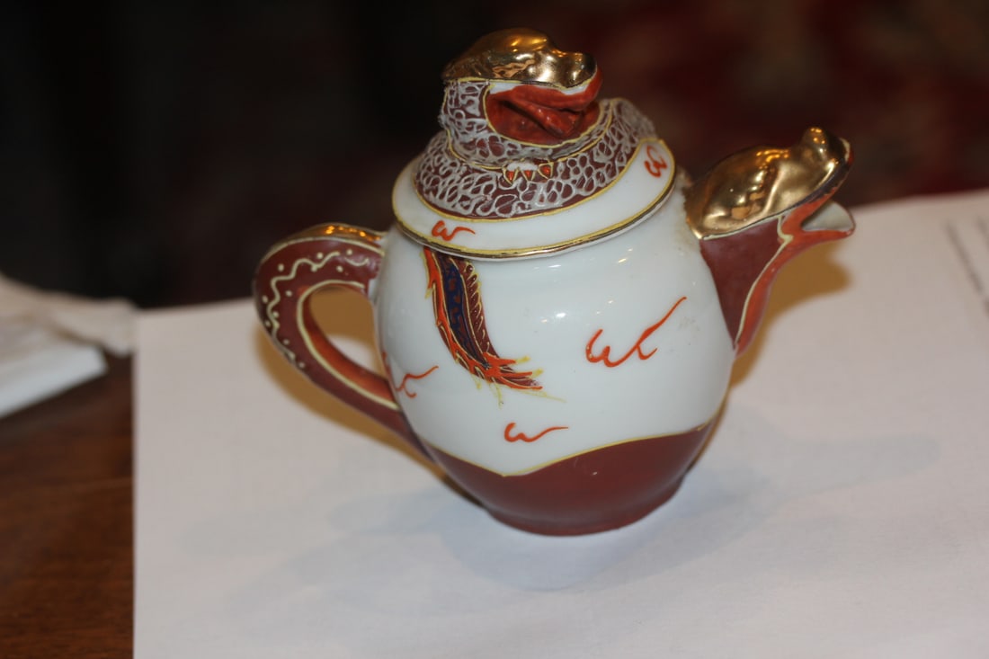 Vintage Moriage Dragon Creamer: occupied Japan - 5 1/4" wide