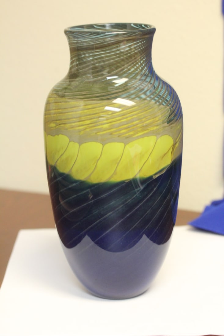 A Signed Artglass Vase (1 of 8)