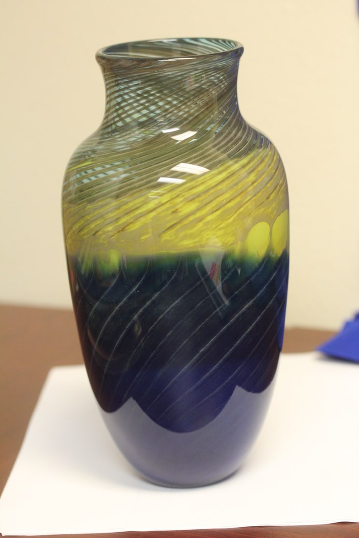 A Signed Artglass Vase - 3