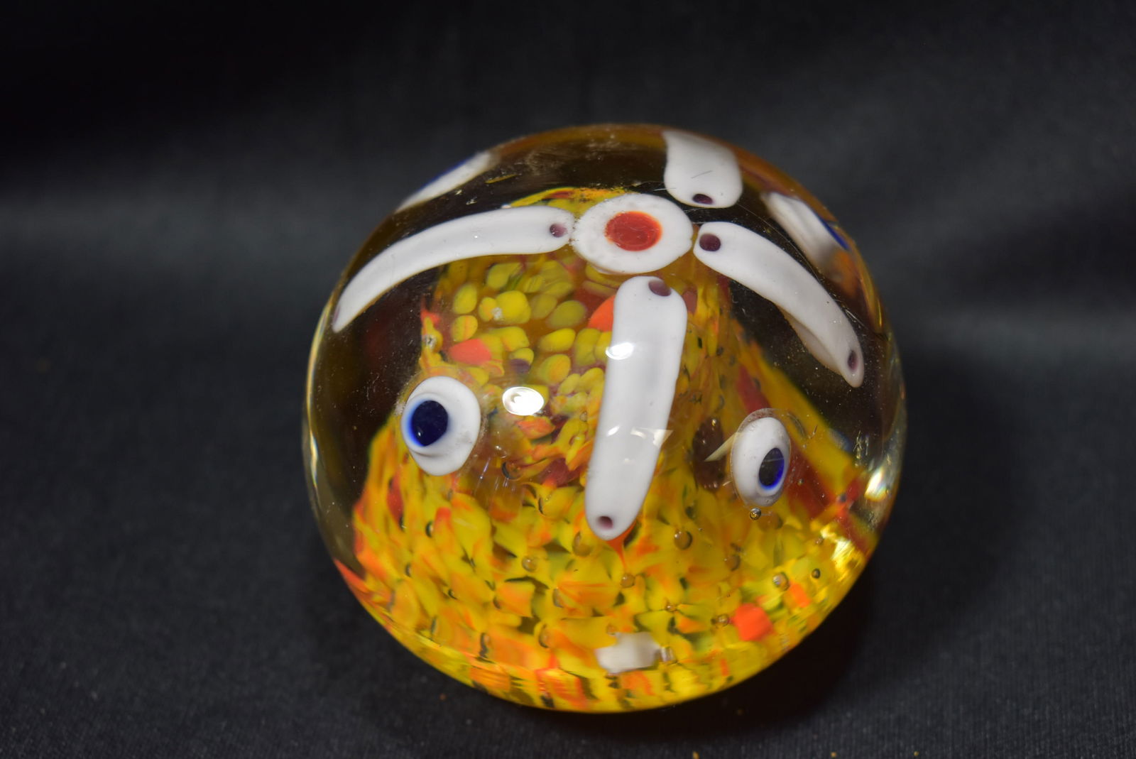 An Abstract Artglass Paperweight: 3" tall