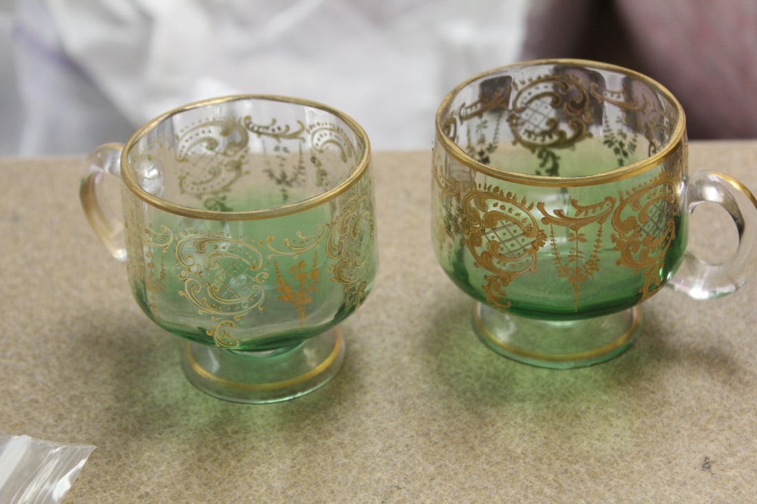 Lot of 2 Moser Cups: 2 1/2" tall each