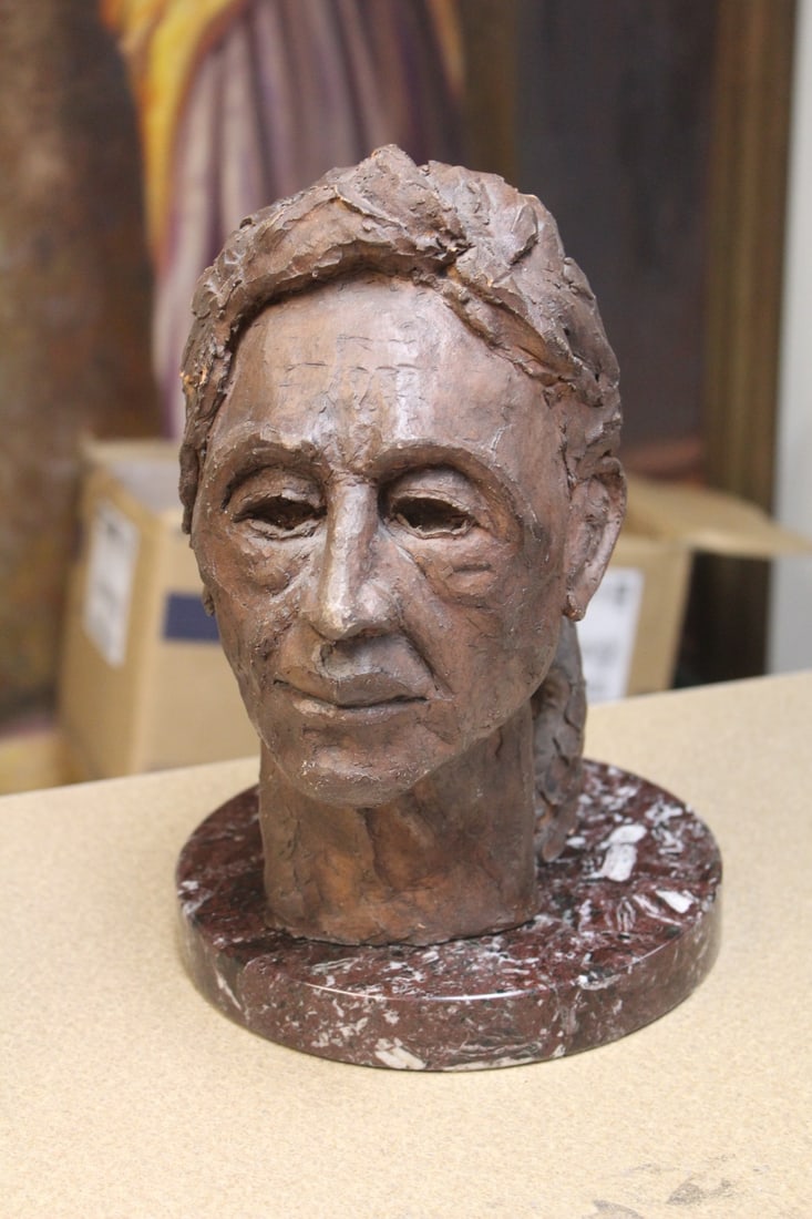 Signed Ach Terracotta Sculpture: on marble base - signed Ach or Harold Ach - overall= 10 1/2" tall