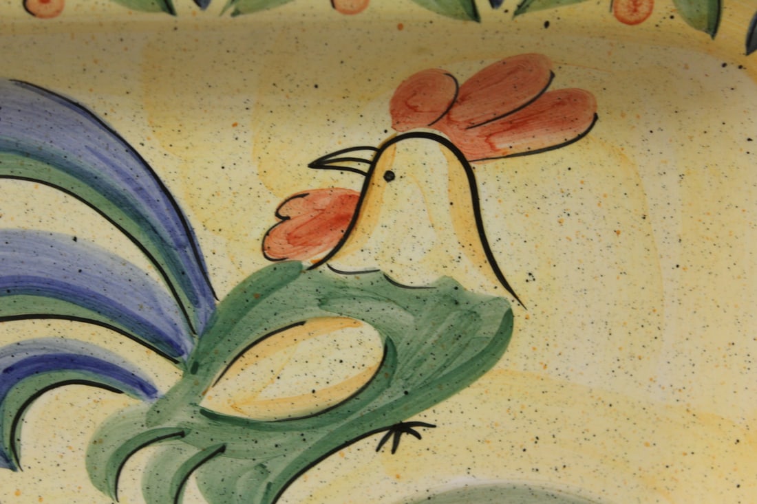 Bella Rooster Ceramic Rectangular Tray - 2