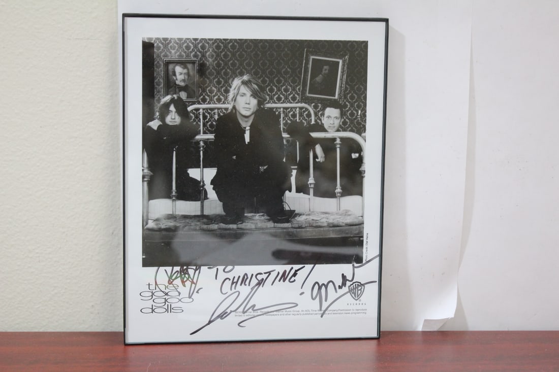 The Goo Goo Dolls Autographed Print or Poster: overall= 10 1/8" x 8 1/8" - framed