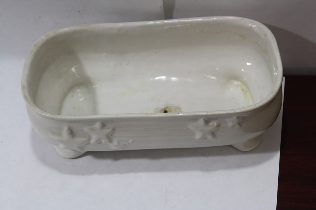 A Large Pottery Planter: please note: one small hole as shown - 10 1/4" long