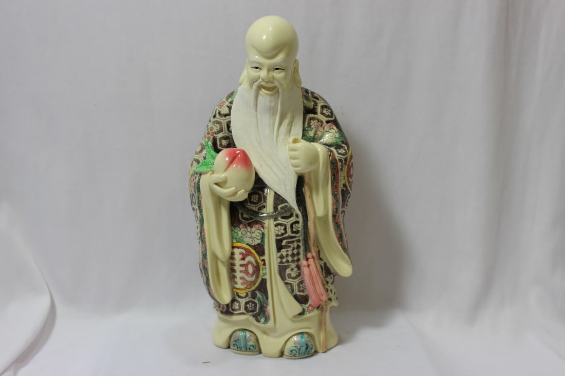 A Well Carved Resin Sage: 11 inches tall