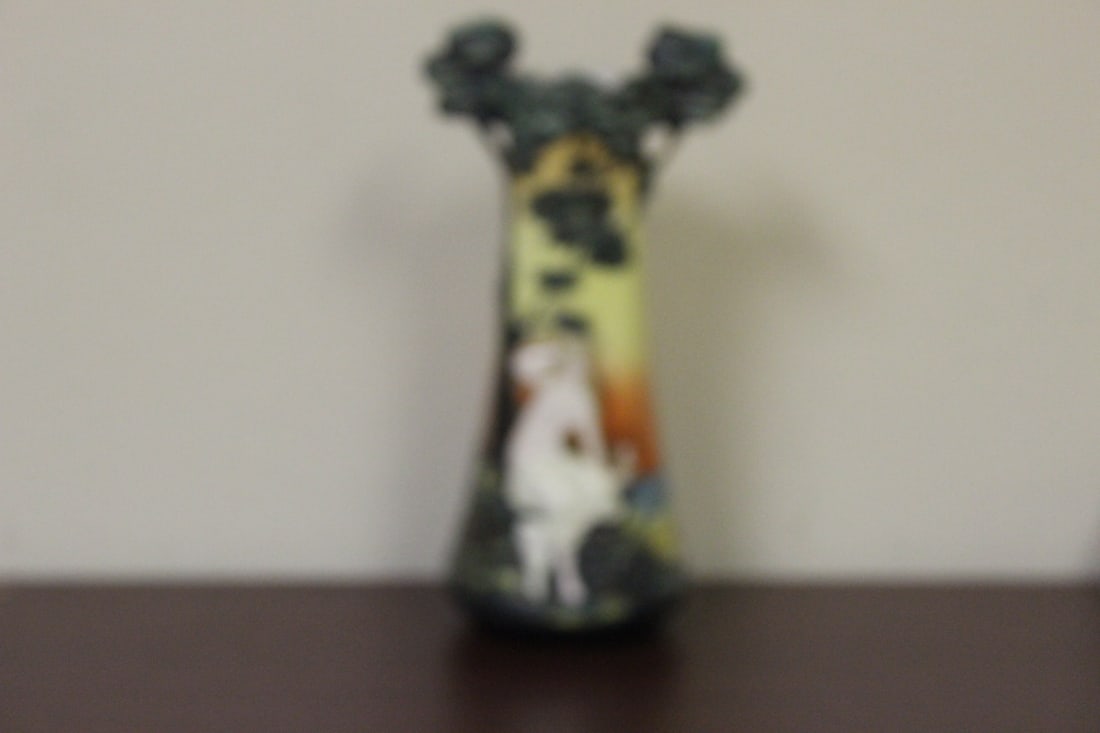 A Porcelain Nude Girl Vase: Vintage/Antique - 9 1/4" tall