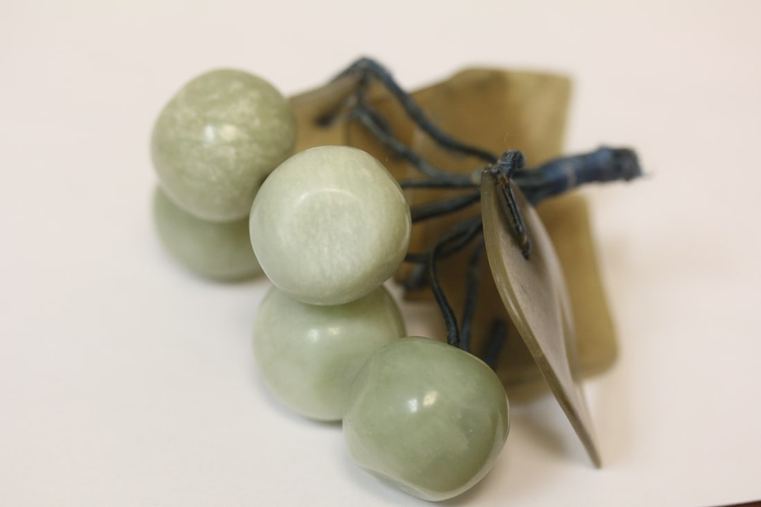 A Jade Fruit: 3 1/2" across