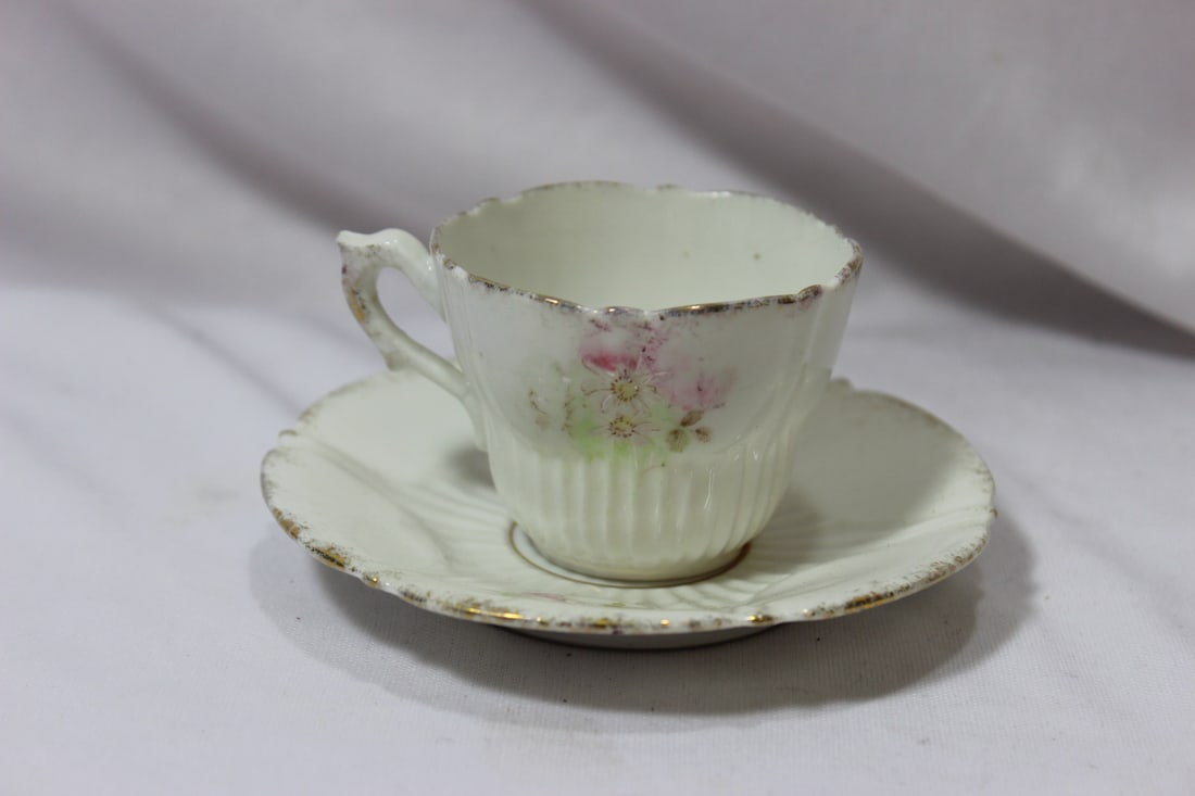 A Vintage Cup and Saucer: cup= 1 5/8" tall