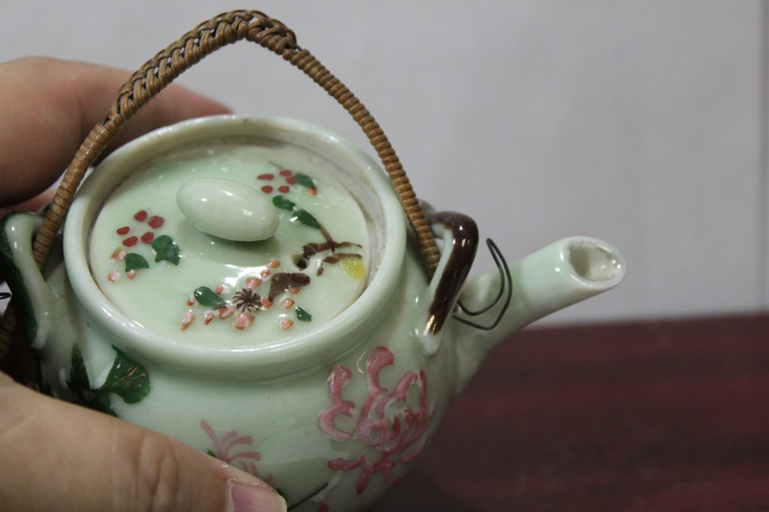 A Chinese or Asian Celadon Small Teapot - 4
