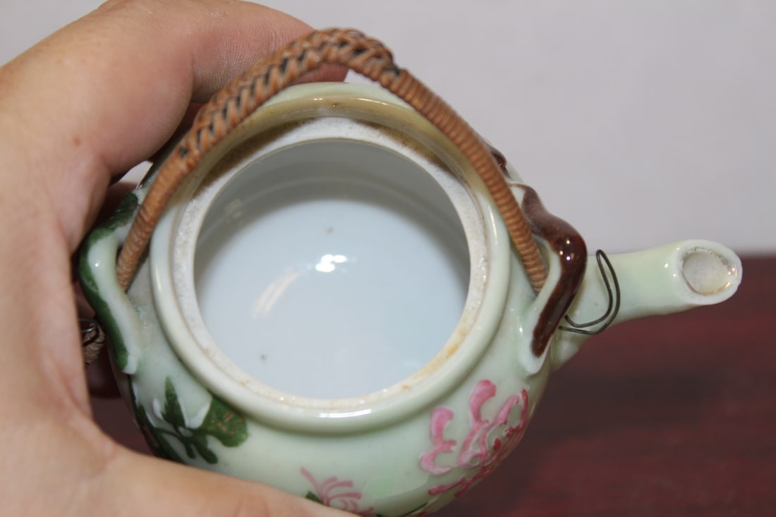 A Chinese or Asian Celadon Small Teapot - 7