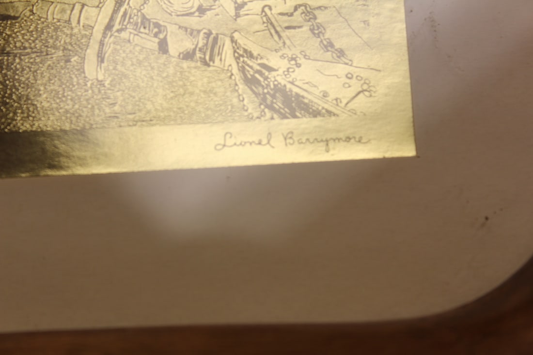Lionel Barrymore Gold Foil Etching - 3