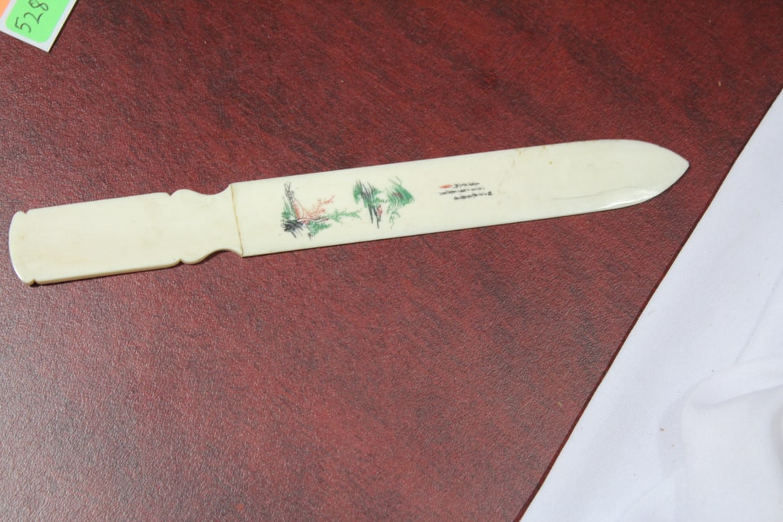 A Carved Bone Chinese Letter Opener (1 of 4)