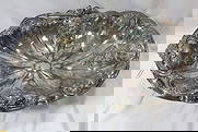 A Very Ornate Silverplated Basket: 13 1/4" across