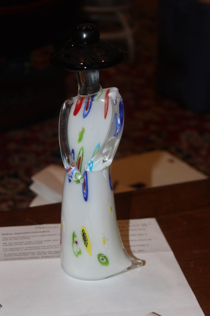 Artglass Figurine of a Lady: 11 inches tall