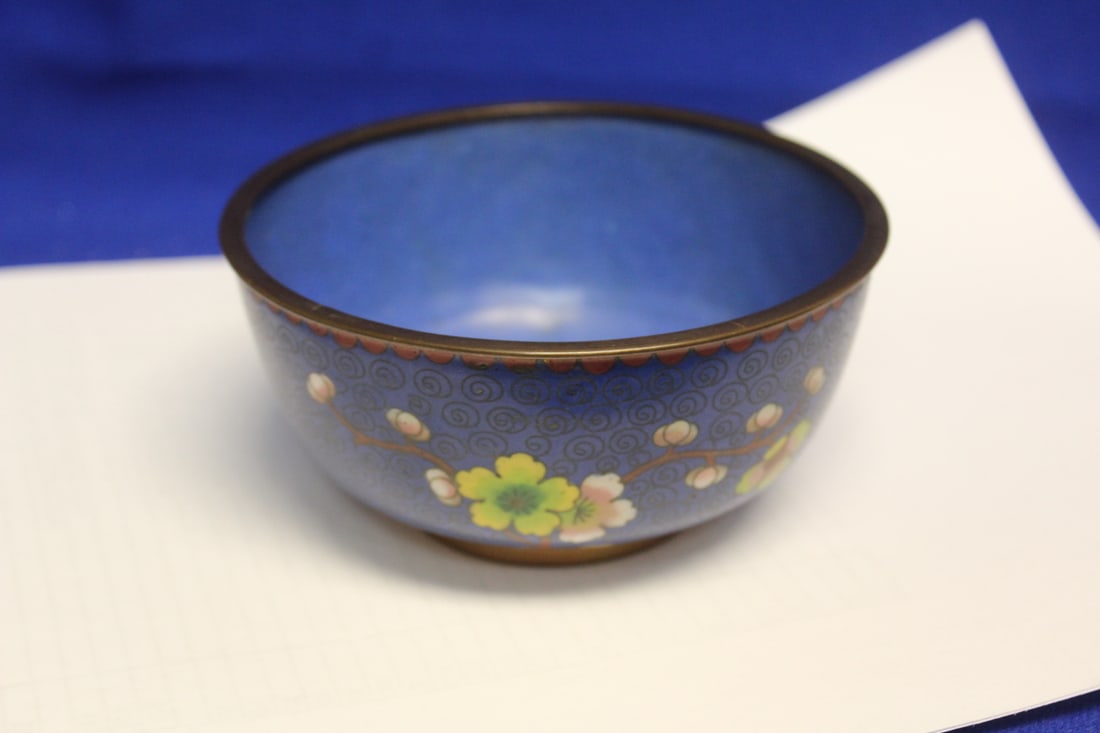 A Chinese Cloisonne Bowl: late 19th century - marked "China" - 4 1/2" in diameter
