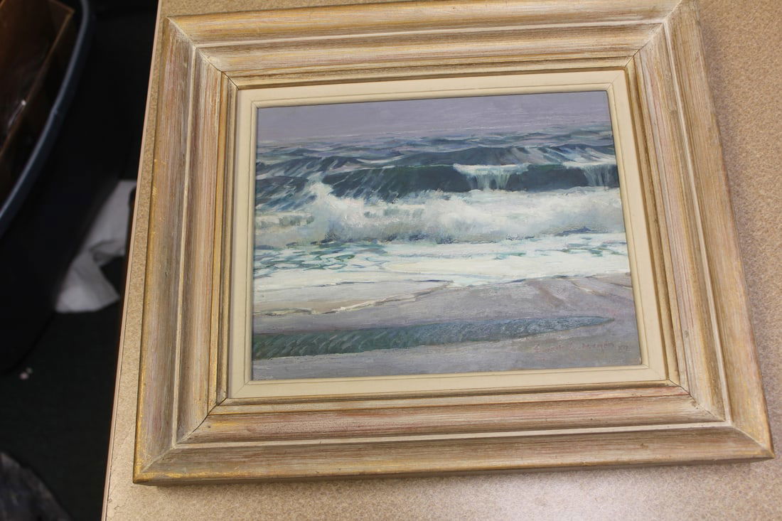 Oil on Masonite Board by Ernest S. Meyer: listed artist - 20th century - American - well stroke - 14 1/2" x 12 3/8" in overall