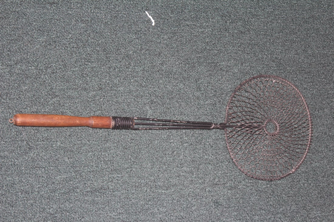 Old, Wooden Handle Fishing Net: 24 inches long