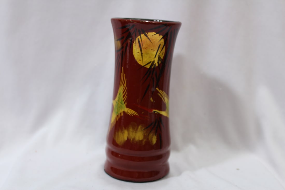 An Oriental Ceramic Vase: 6 1/4" tall