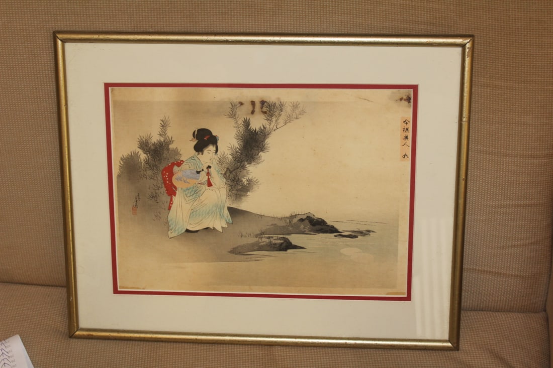 Vintage Japanese Watercolour Painting (1 of 6)