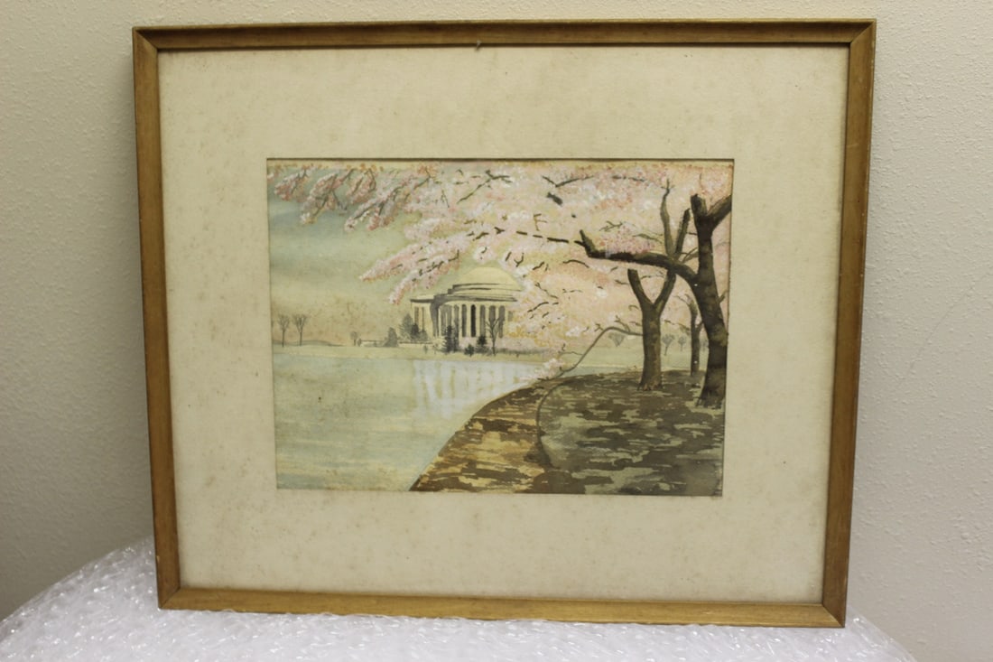 A Vintage Watercolour: overall= 25 1/4" x 21 1/2" - sight= 16"x 12"