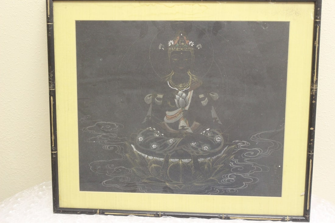 A Chinese/Oriental Pastel: Early to mid 20th century - most likely republic period - sight= 15 3/4" x 13 1/4"