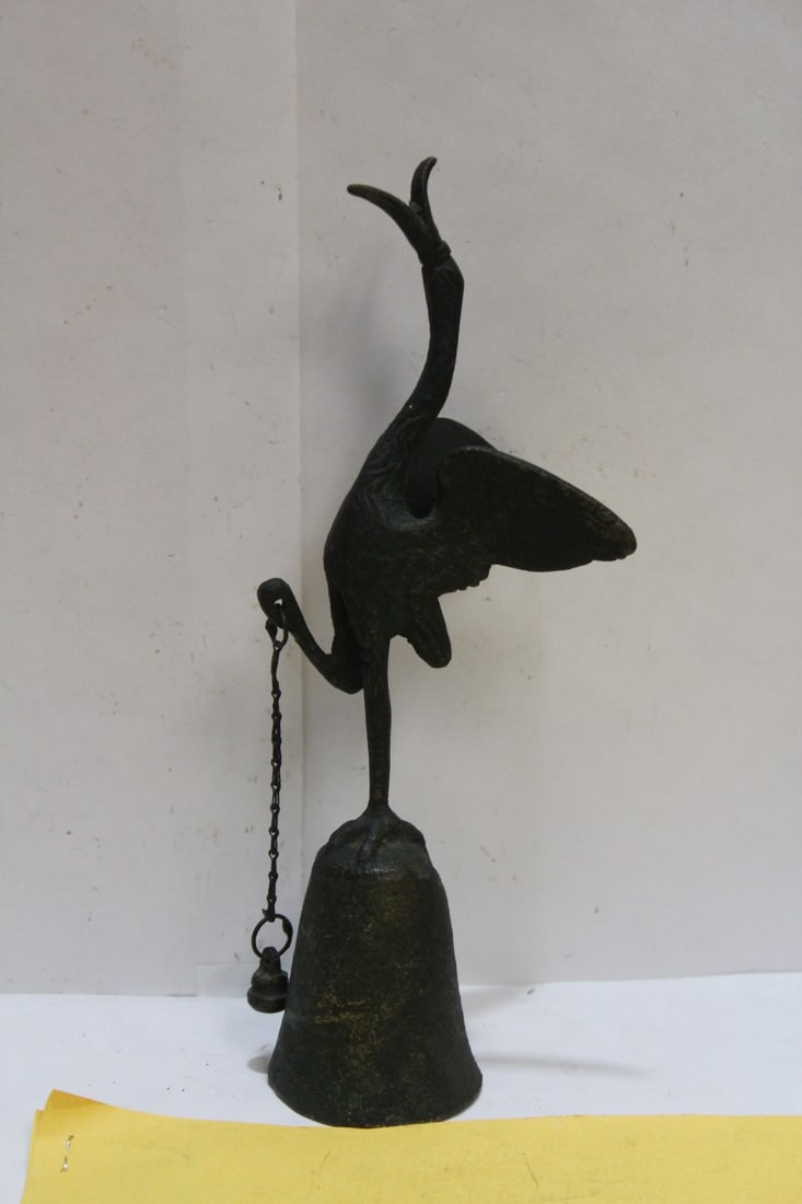 A Vintage/Antique Bronze Bird Bell?: 8 3/4" tall