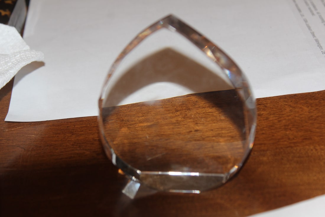 Clear Crystal Paperweight: 3 1/2" tall