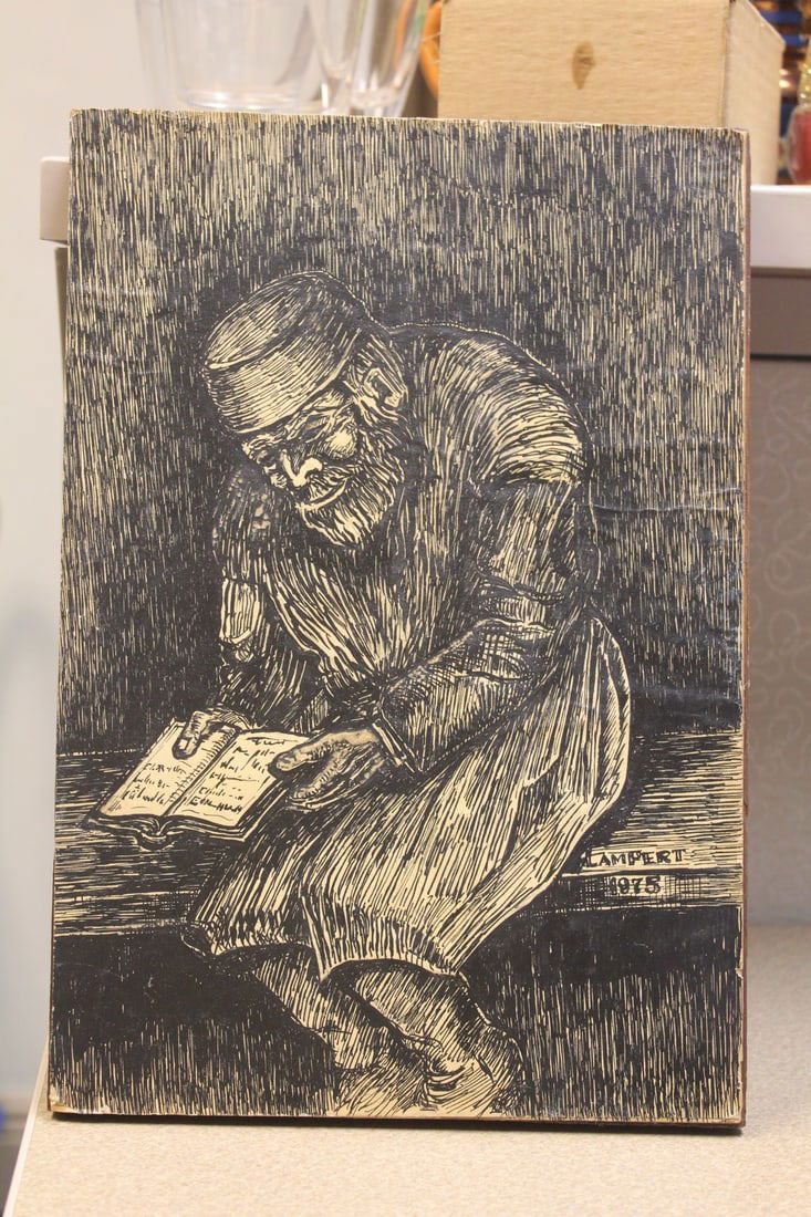 Lampert (imprint) 1975 Print: paste on wood - overall= 13 7/8" x 9 1/2"