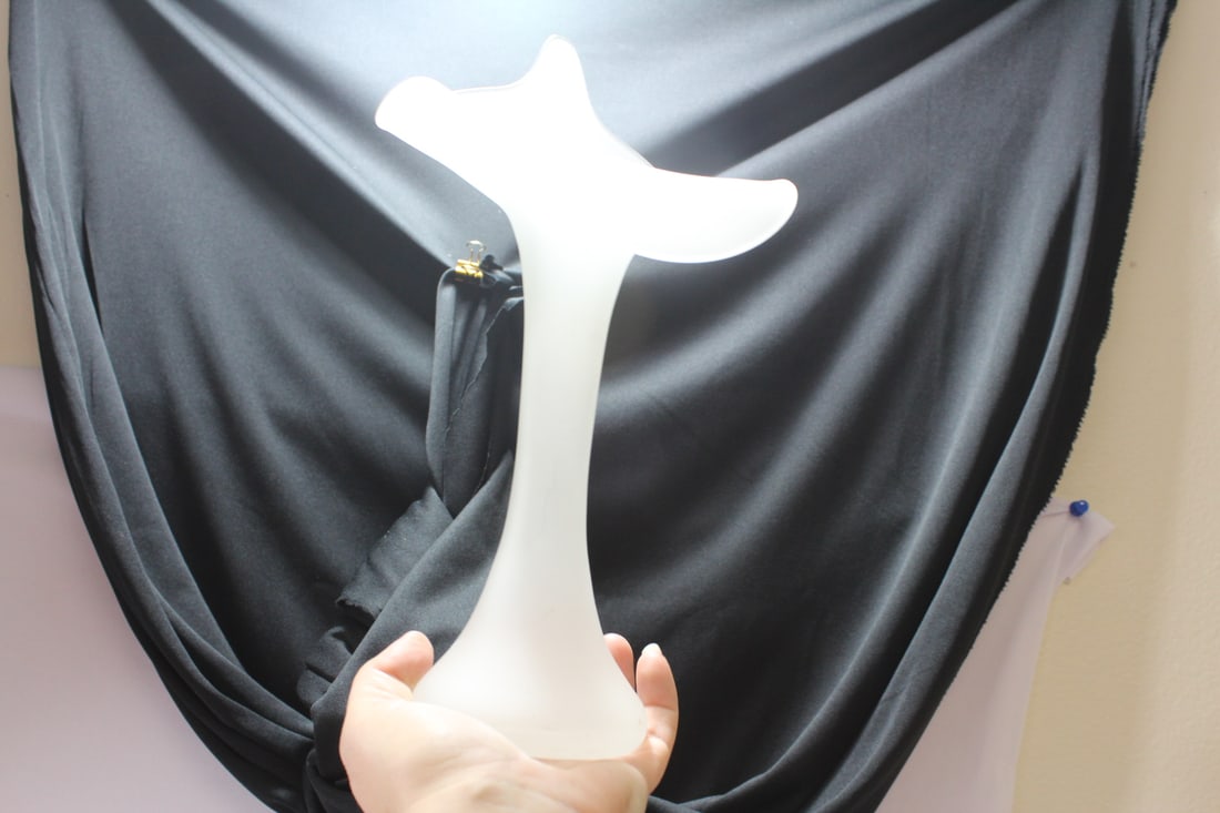 A Frost Glass Tulip Style Vase: 12" tall