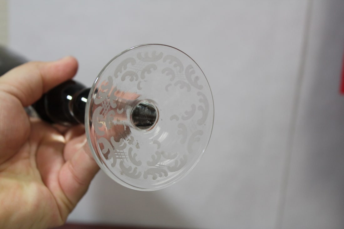 A Ruby Red Cutglass Goblet - 6