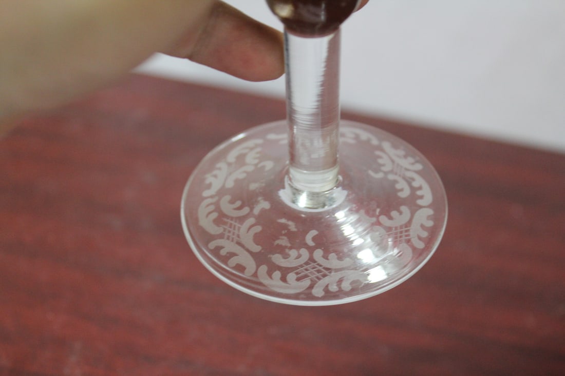 A Ruby Red Cutglass Goblet - 7