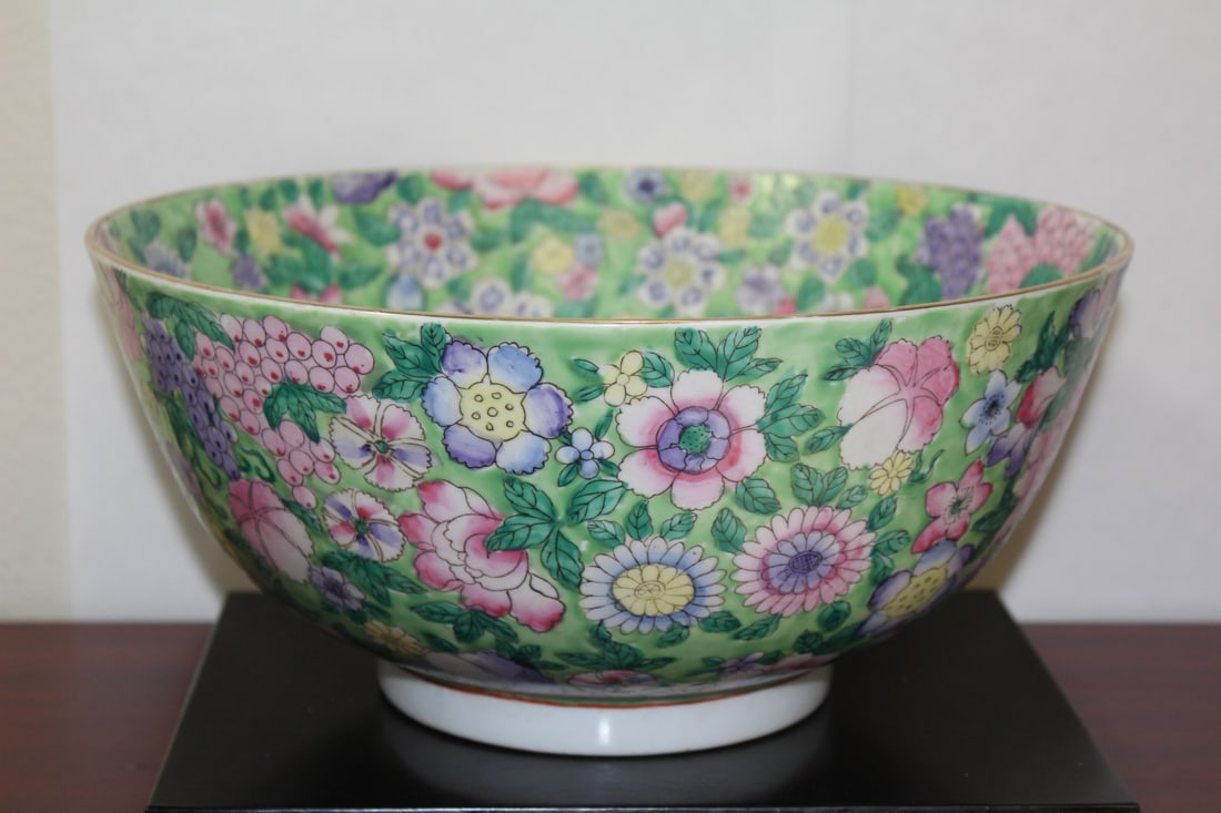 A Chinese Famille Verte Center Bowl: 11 3/4" in diameter x 5 1/2" tall - really a beauty
