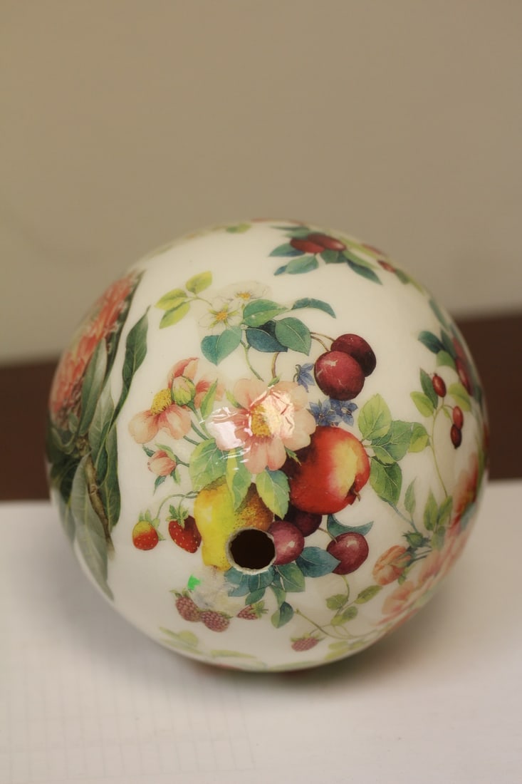 A Ceramic Egg: 5 1/2" across