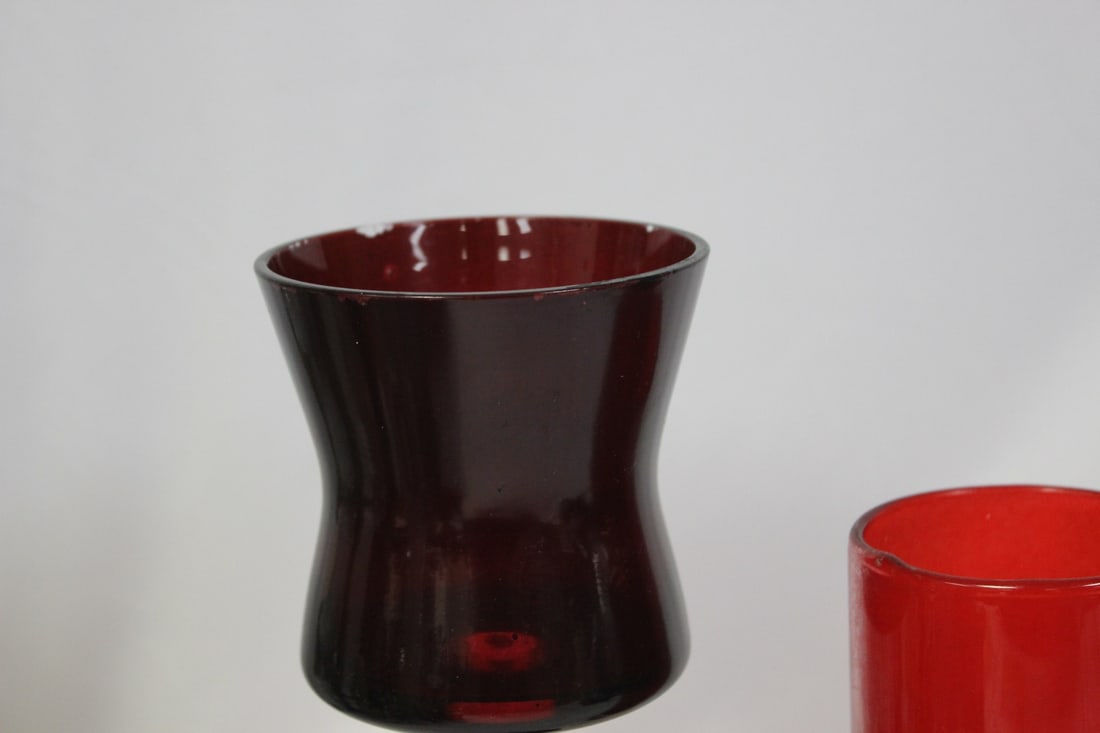 Two Ruby Red Glass Articles - 3